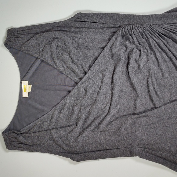 Anthropologie Maeve Yvette Ruched Dress Gray L - Picture 9 of 12